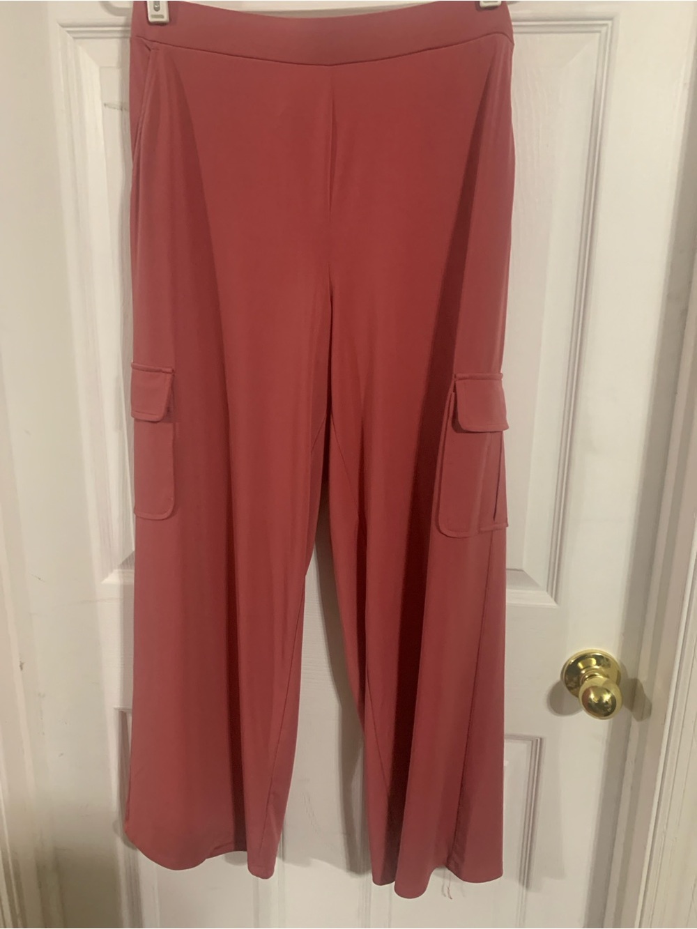 Lisa Rinna Collection Wide-Leg Cargo Pants in Rose